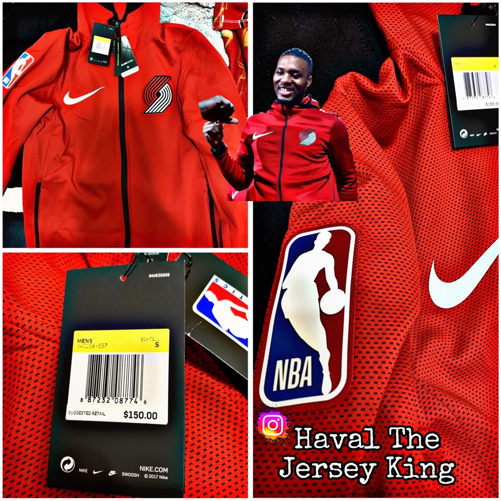 Portland Trail Blazers Nike Red Showtime Therma Flex Performance Full-Zip Hoodie